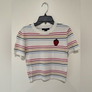 Forever 21 Multicolor Striped Knit Top size medium